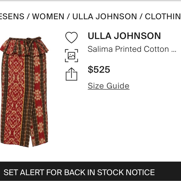Ulla Johnson Women's Salima Printed Multicolor Ruffle Cotton Skirt Sz 6 - Picture 2 of 12
